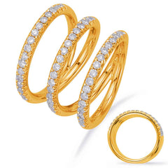 14 KT Rounds Shape Yellow Gold Diamond Fashion Ring
