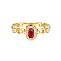 14 KT Rounds Shape Yellow Gold Ruby & Diamond Ring