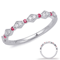 14 KT Rounds Shape White Gold Ruby & Diamond Ring