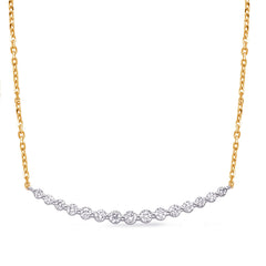 14 KT Rounds Shape Yellow & White Gold Diamond Necklace