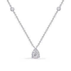 14 KT Rounds Shape White Gold Diamond Necklace