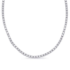 14 KT Rounds Shape White Gold Four Prong Necklace