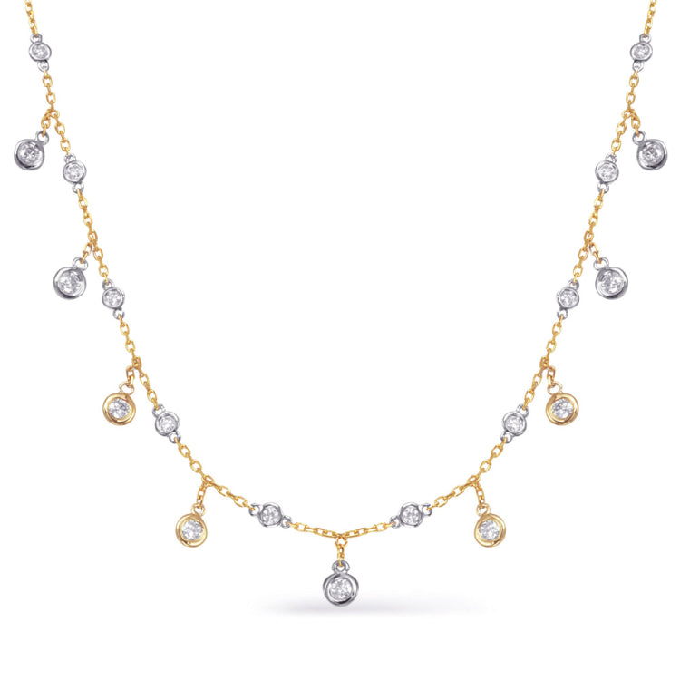 14 KT Rounds Shape Diamond By The Yard Necklace